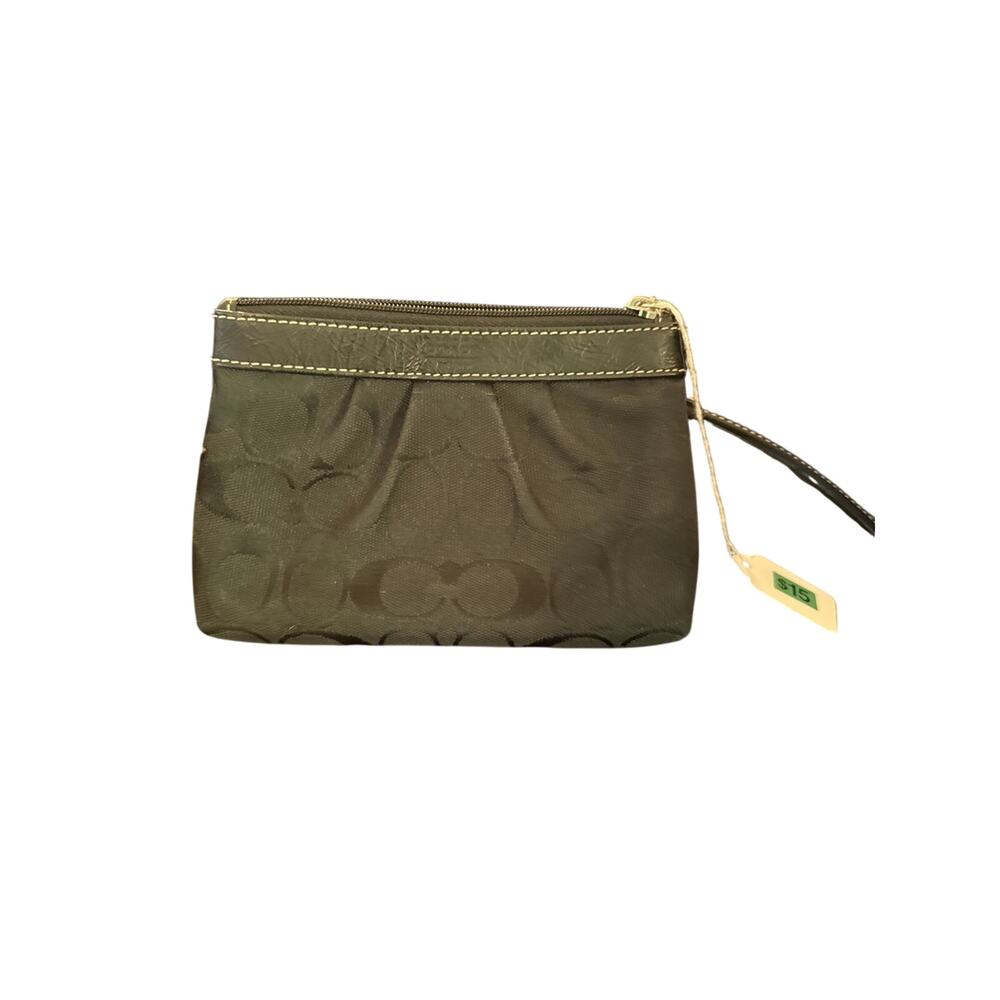 Coach Vintage Small Wristlet Change Purse Black, Zipper, 6.5"x5"